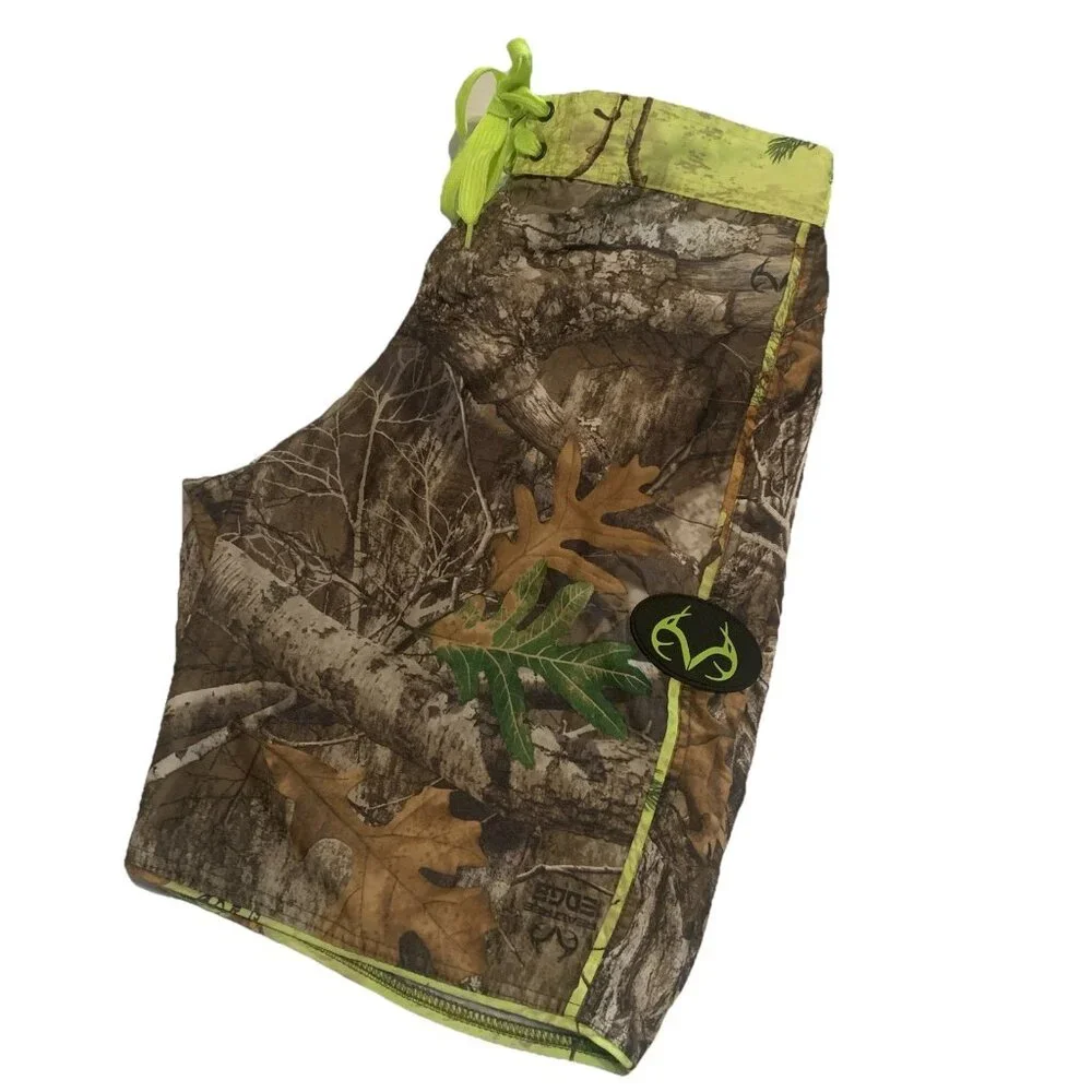 Realtree Men’s Board Shorts Sz 31 Camo Swim‎ Trunks Drawstring Ocean Resort Surf